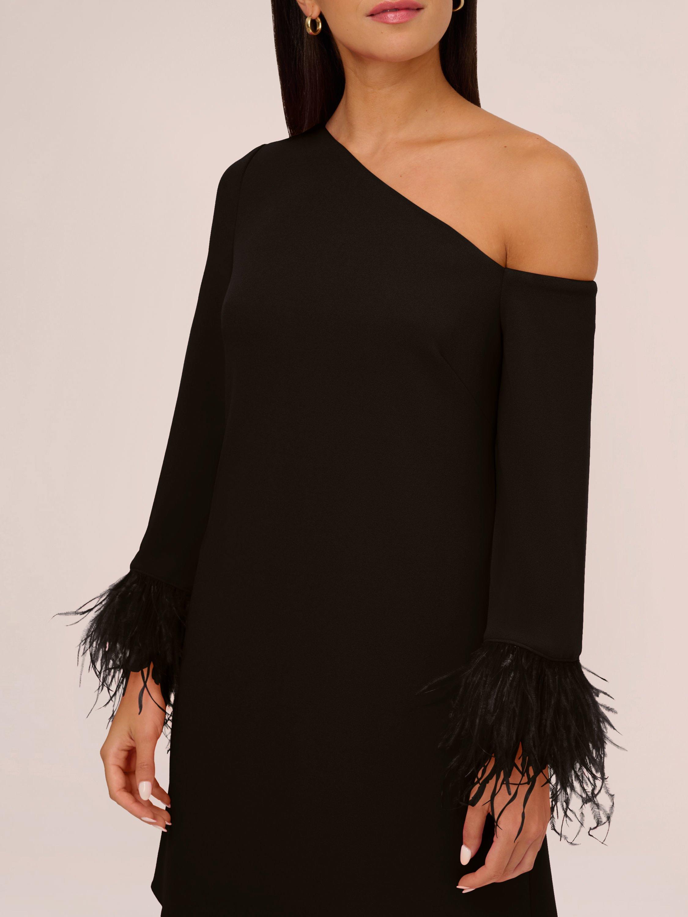 Product image 5 of 8, which shows Adrianna Papell Aidan by Adrianna Papell Knit Crepe Cocktail Dress, Black, 6