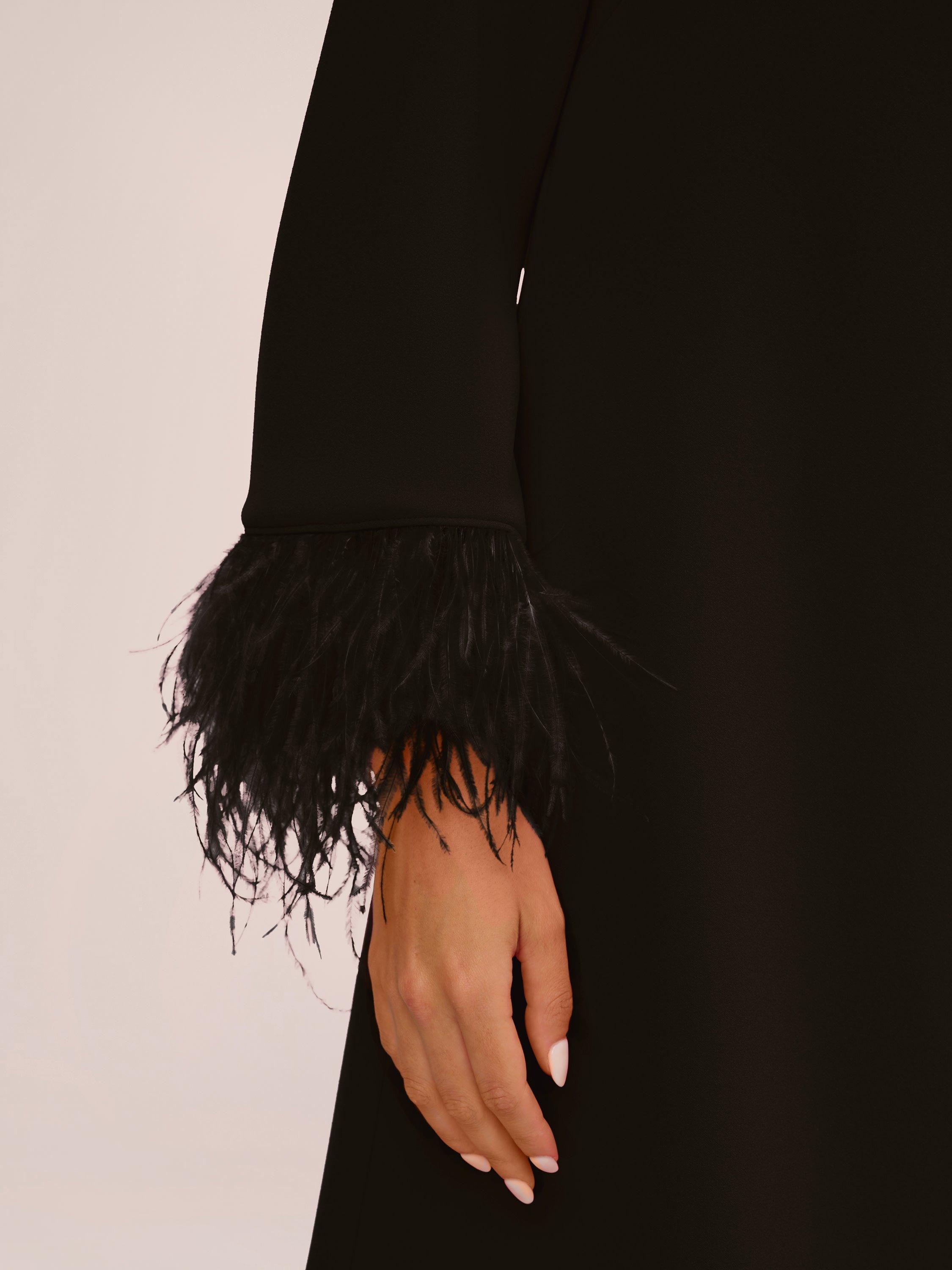 Product image 6 of 8, which shows Adrianna Papell Aidan by Adrianna Papell Knit Crepe Cocktail Dress, Black, 6