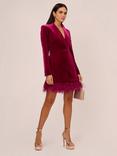 Aidan by Adrianna Papell Velvet Tuxedo Dress, Magenta