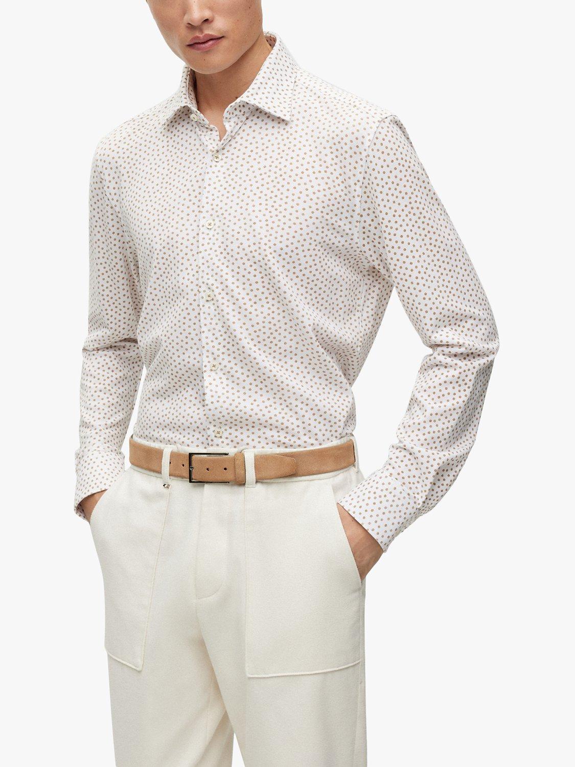 BOSS C-Hal Kent Long Sleeve Shirt, Medium Beige