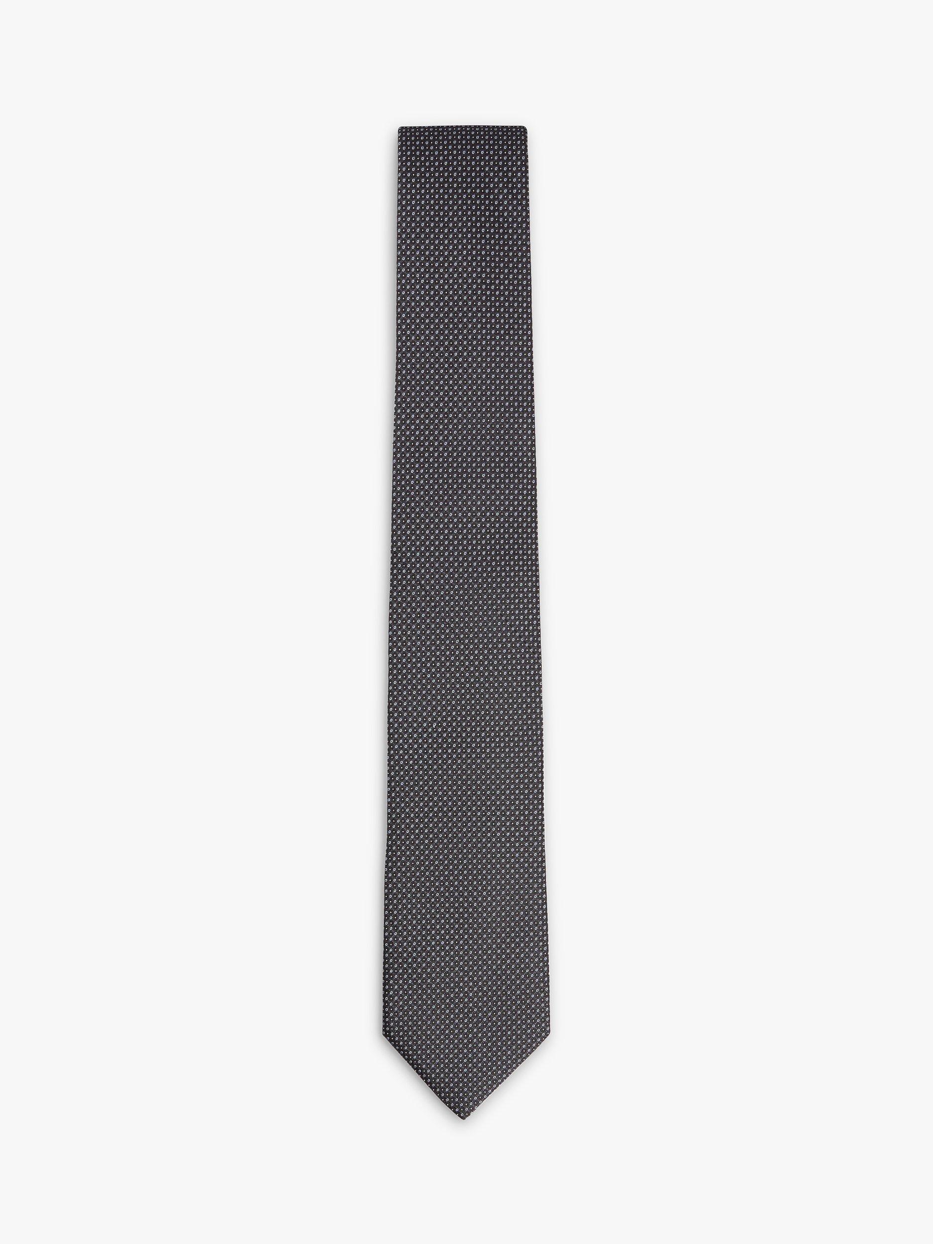 BOSS Geometric Silk Tie, Black