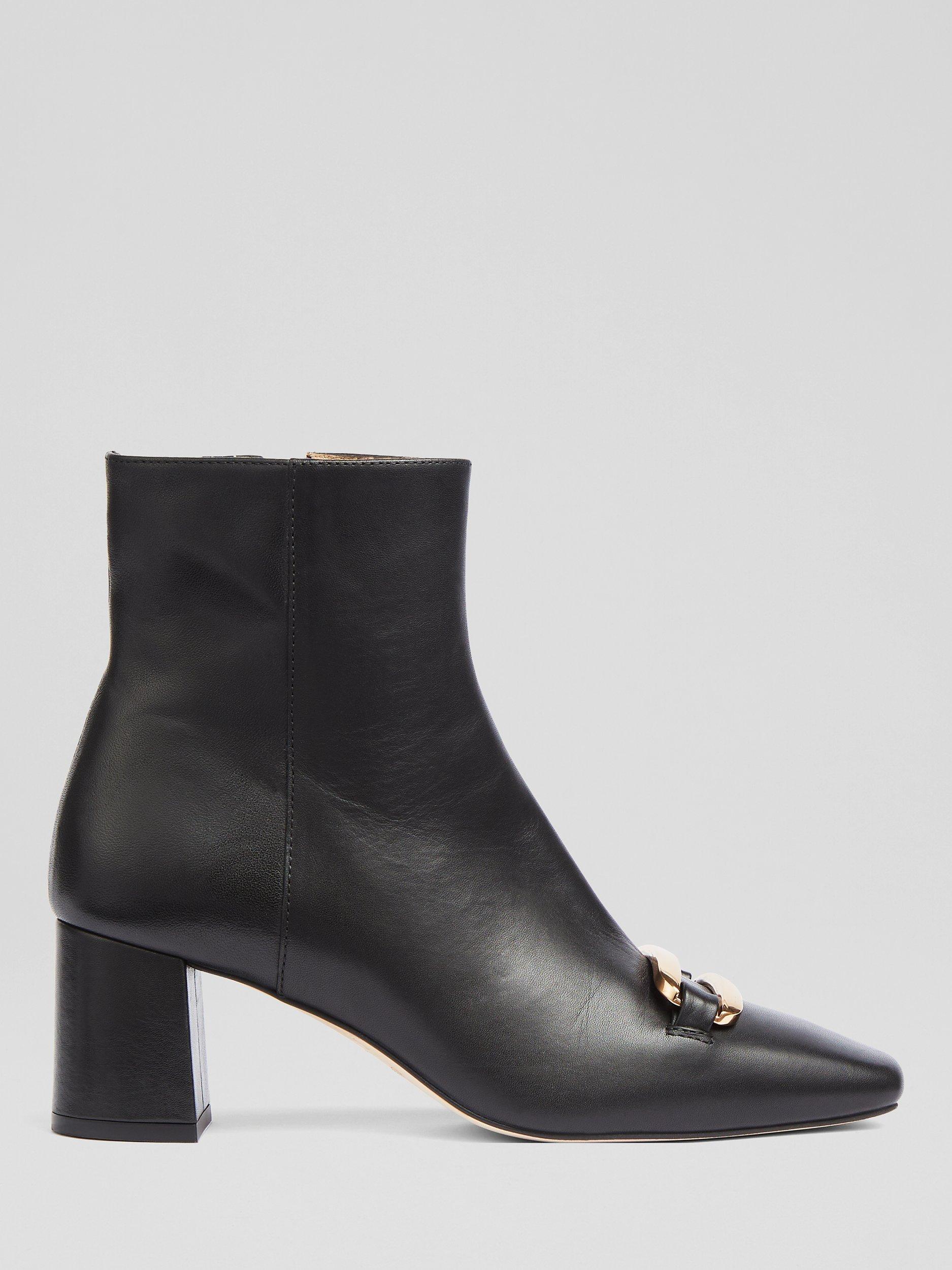 L.K.Bennett Novella Smooth Leather Ankle Boots, Bla-black