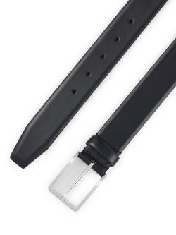 BOSS Erman Engraved Logo Buckle Leather Belt - view 2, Black