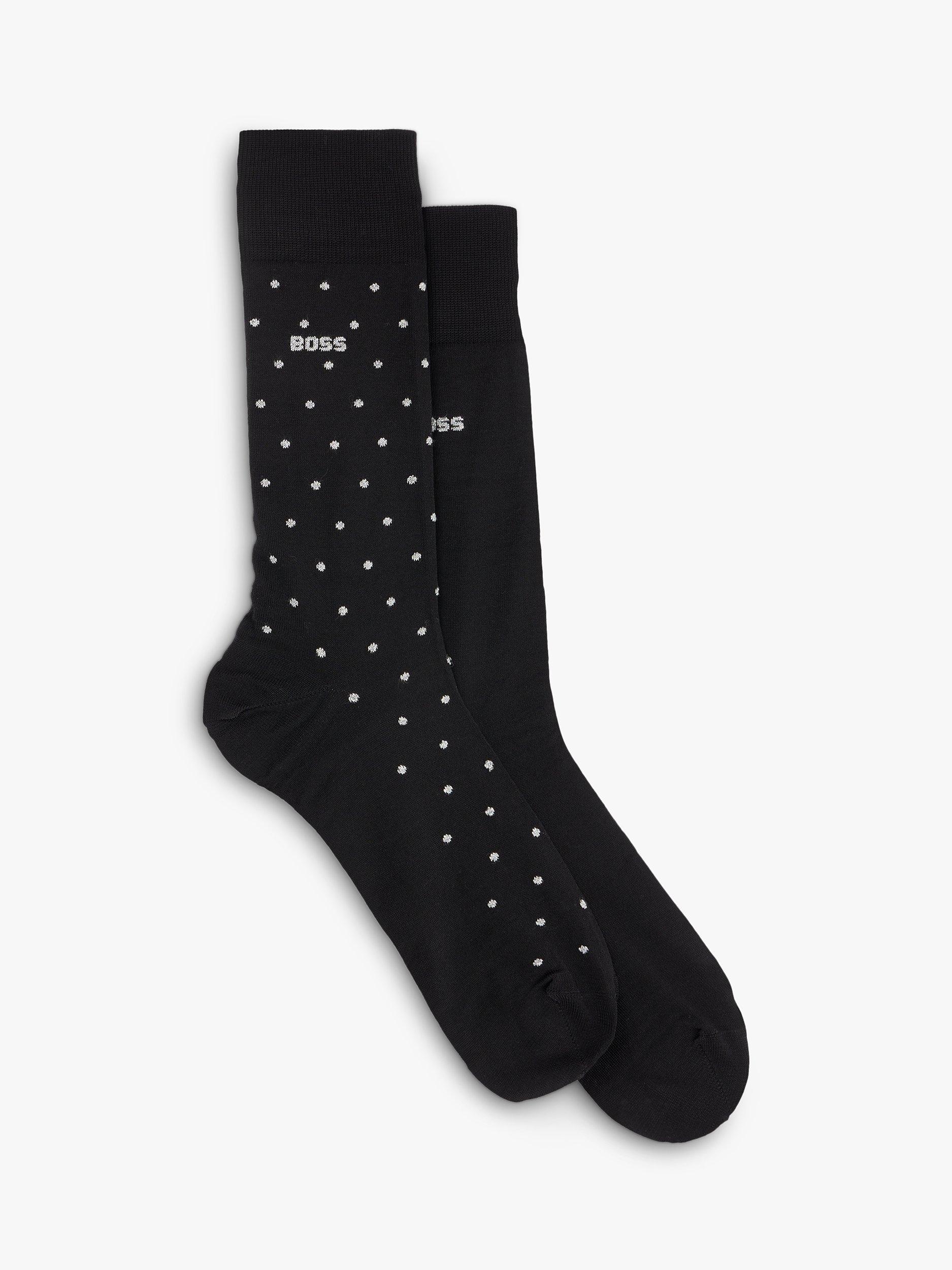 BOSS Cotton Blend Socks Gift Set, Pack of 2, Black