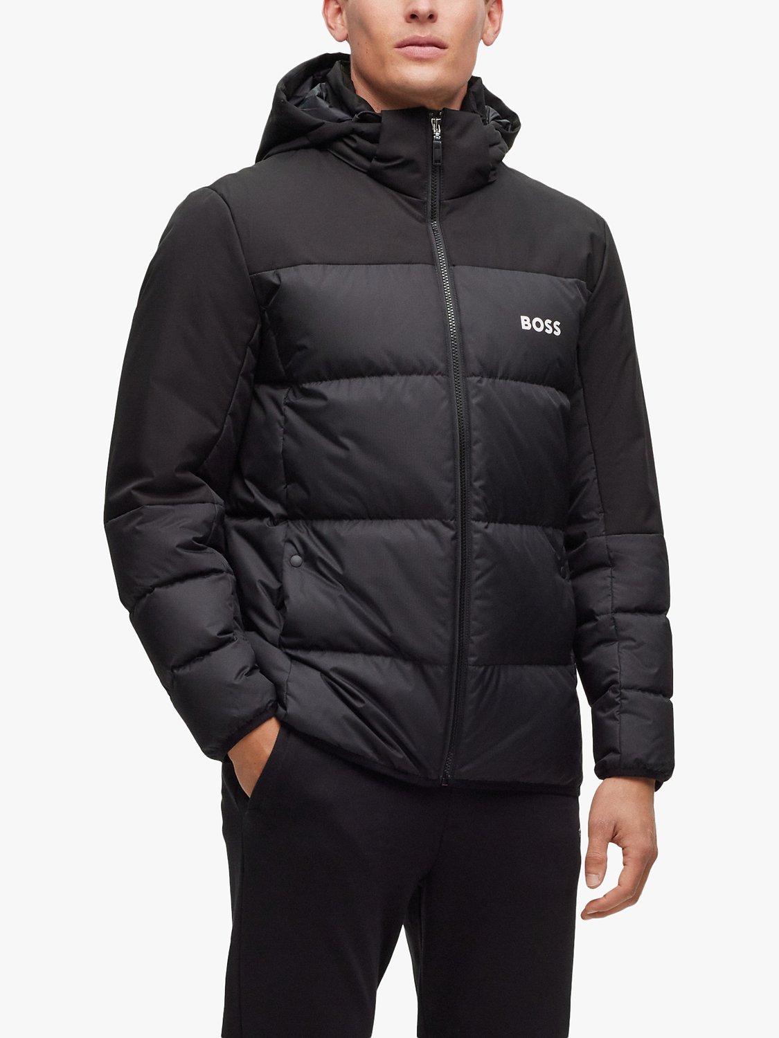 BOSS Hamar Quilted Hooded Jacket, Black