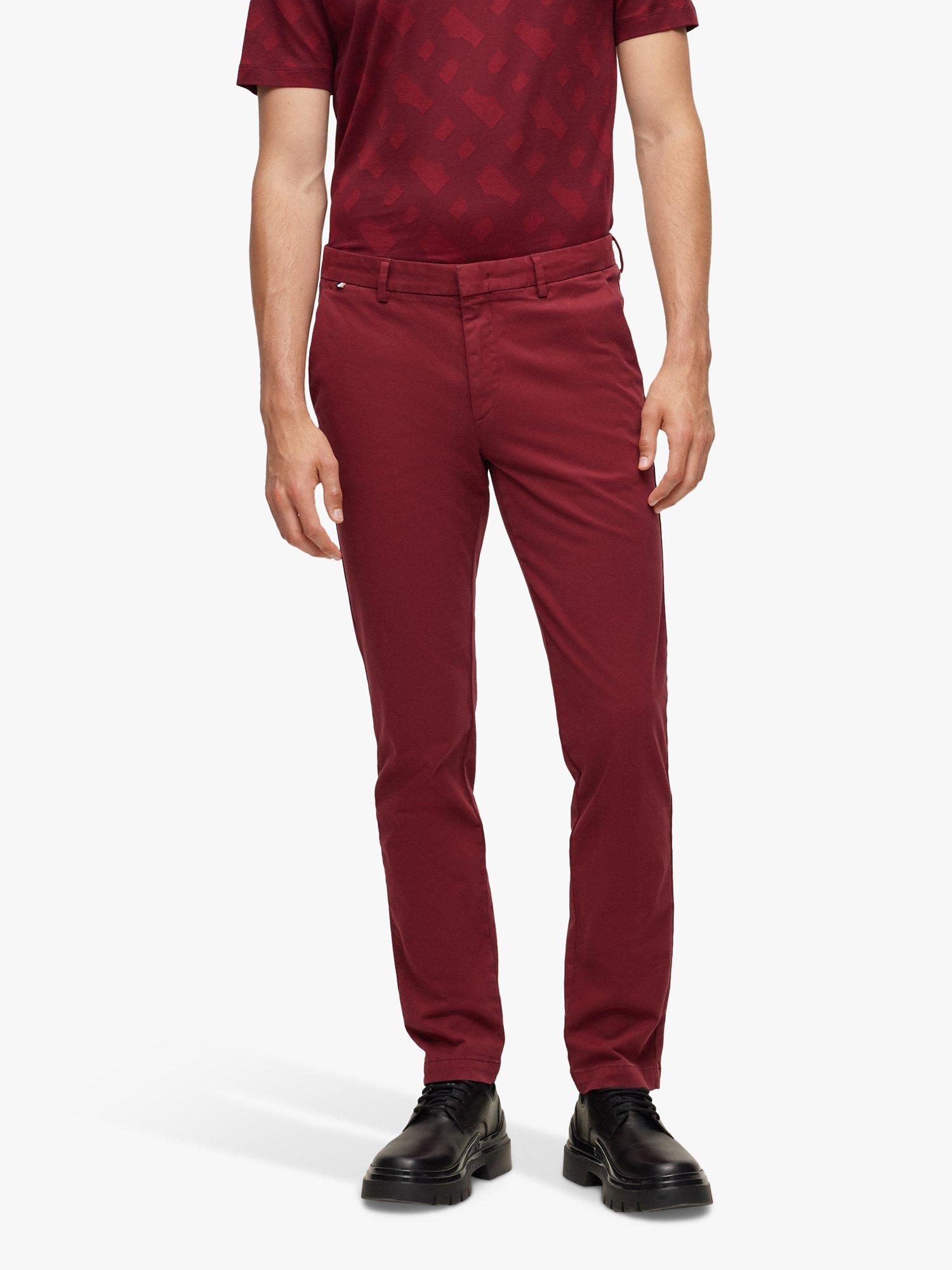 BOSS Kaito Slim Fit Trousers, Dark Red