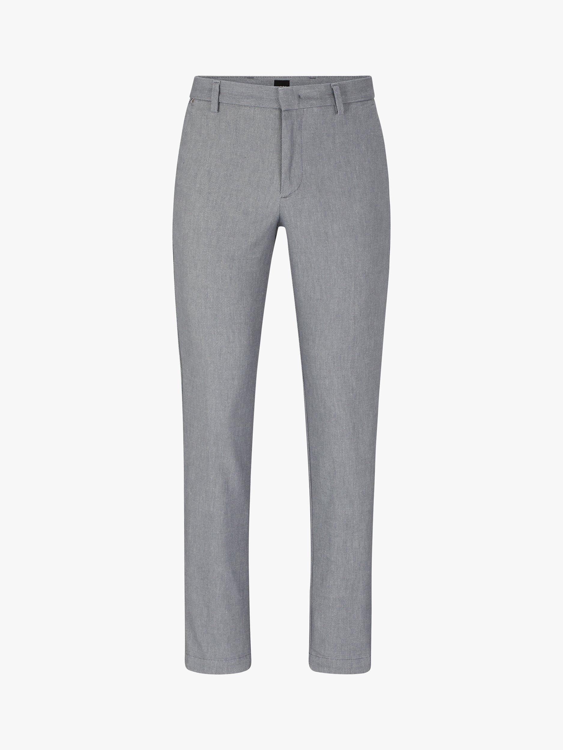 Product image 4 of 6, which shows BOSS Kaito Brushed Cotton Slim Fit Trousers, Dark Grey, 40R