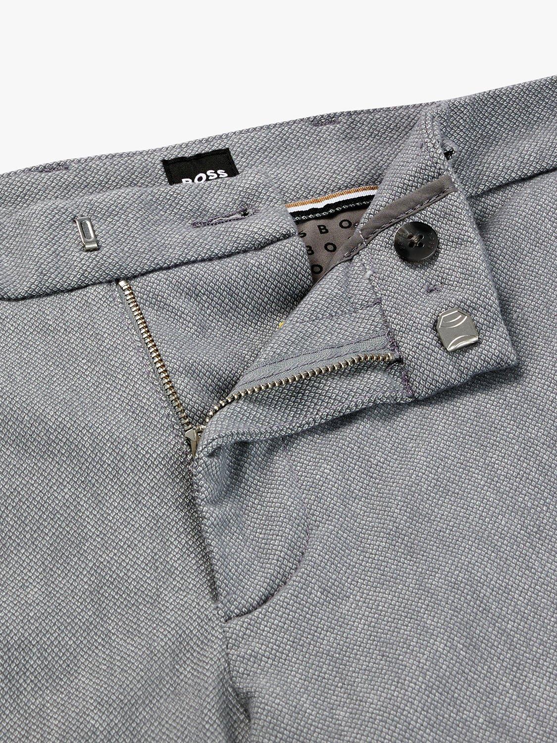 Product image 6 of 6, which shows BOSS Kaito Brushed Cotton Slim Fit Trousers, Dark Grey, 40R