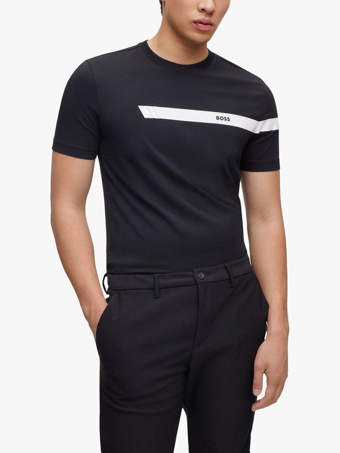 BOSS Tee 2 Printed Stripe T-Shirt, Black