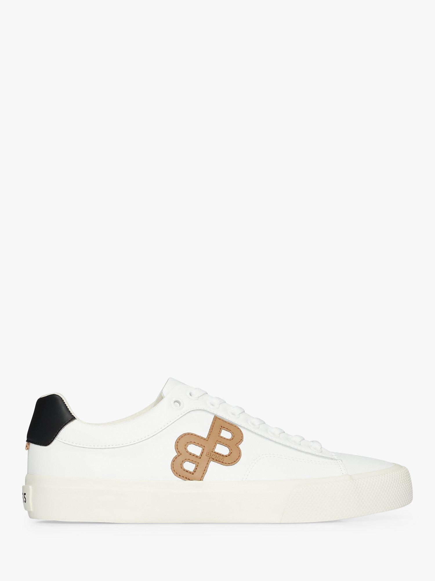 BOSS Aiden Monogram Detail Trainers, Open White 2