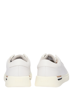 BOSS Clint Lace Up Cupsole Leather Trainers - view 2, White