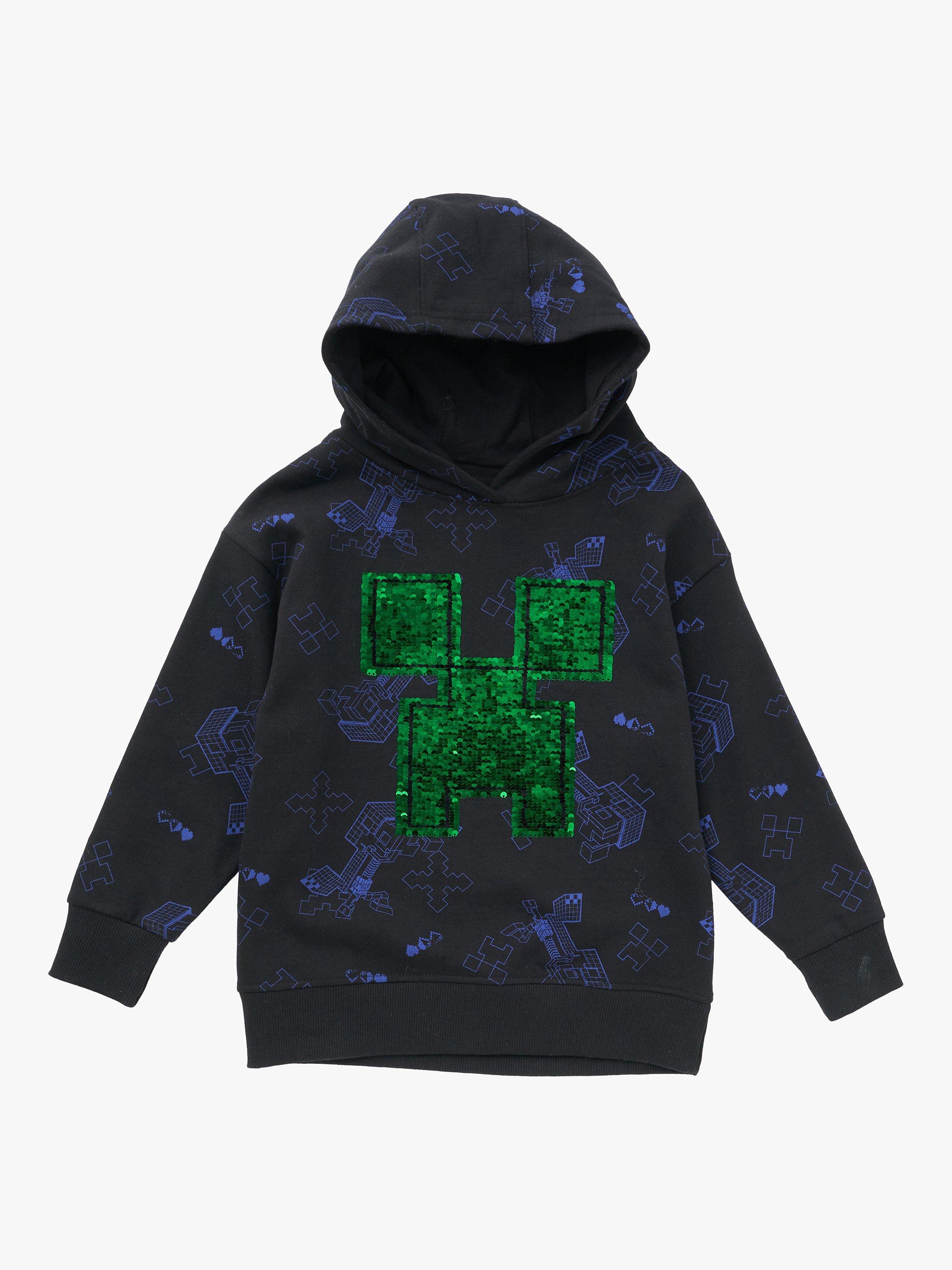 Product image 3 of 5, which shows Angel & Rocket Kids' Minecraft Sequin Hoodie, Black/Multi, 3-4 years