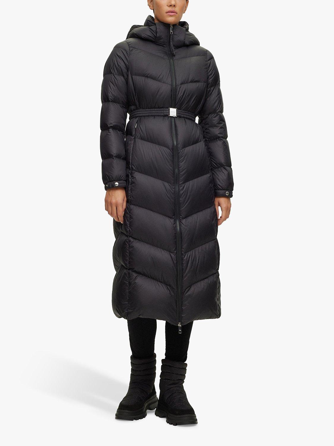 BOSS Pamaxi2 Quilted Longline Coat, Black