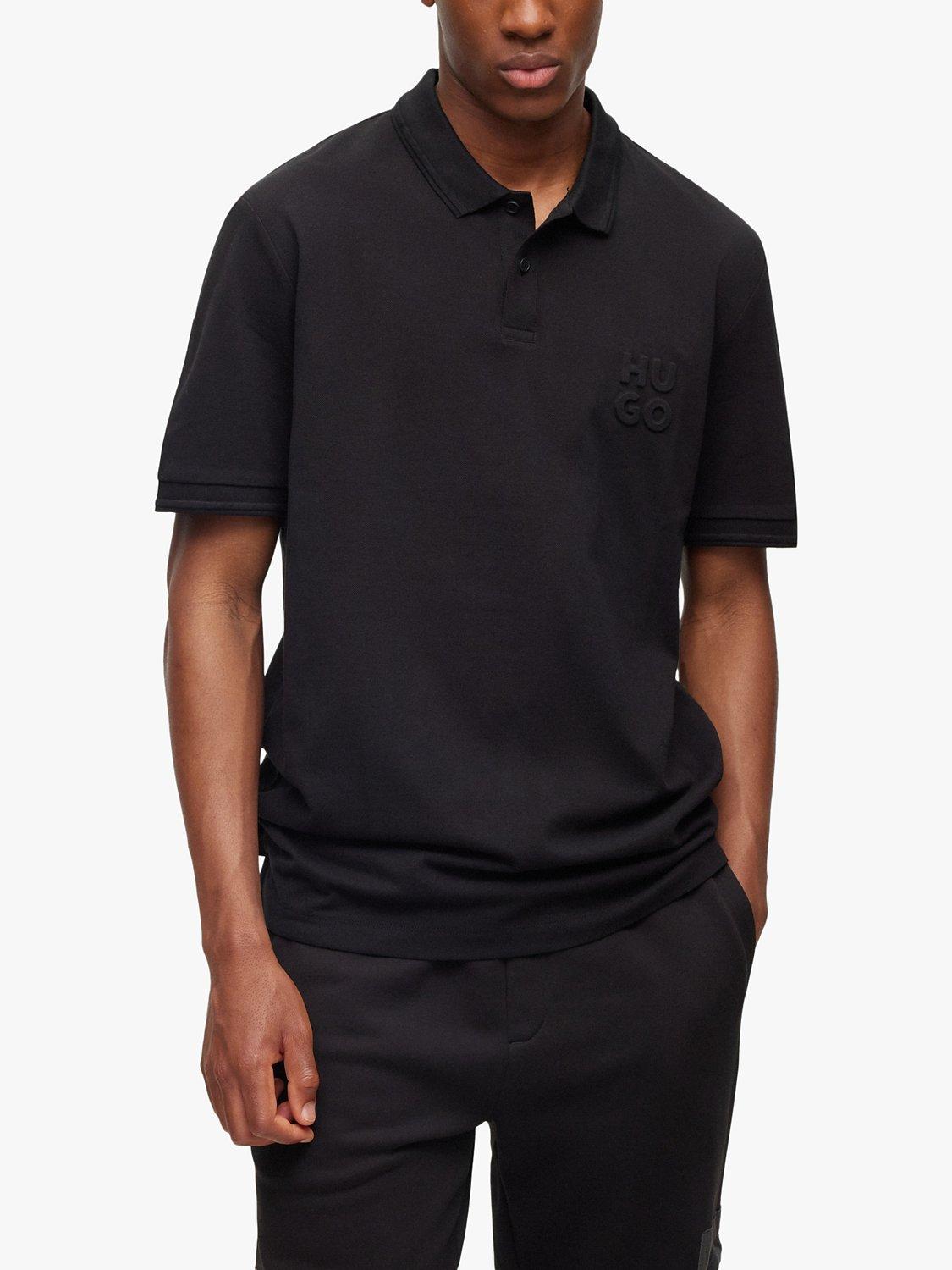 HUGO Drouts Cotton Polo Shirt, Black