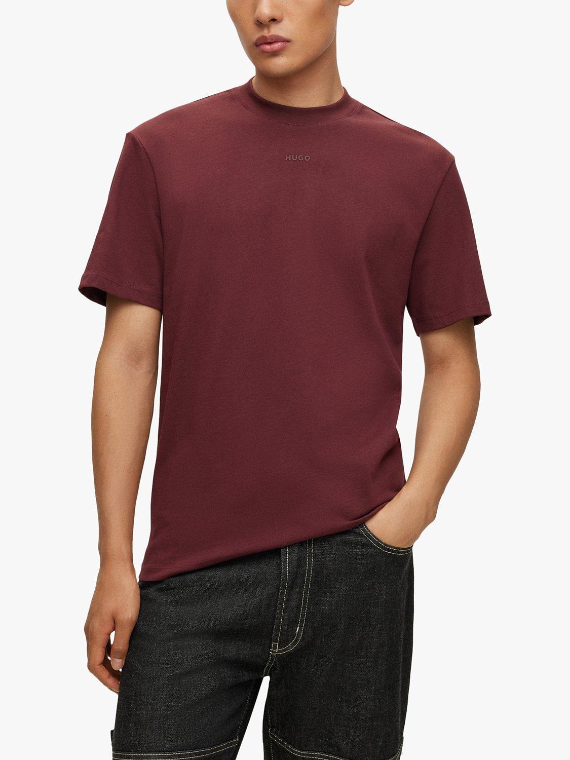 HUGO Dapolino Short Sleeve T-Shirt, Dark Red