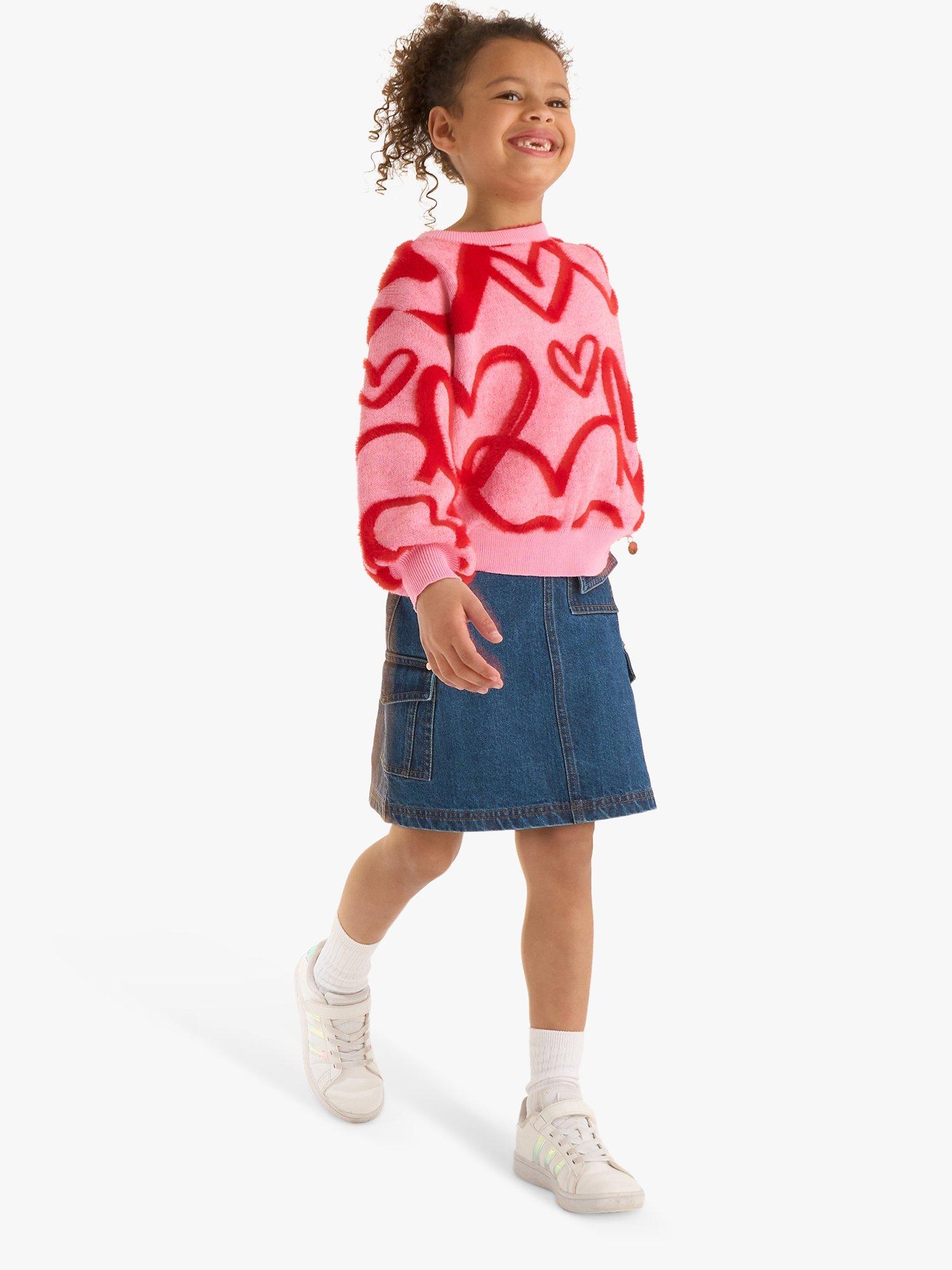 Product image 2 of 5, which shows Angel & Rocket Kids' Molly Demin Cargo Skirt, Blue, 3 years