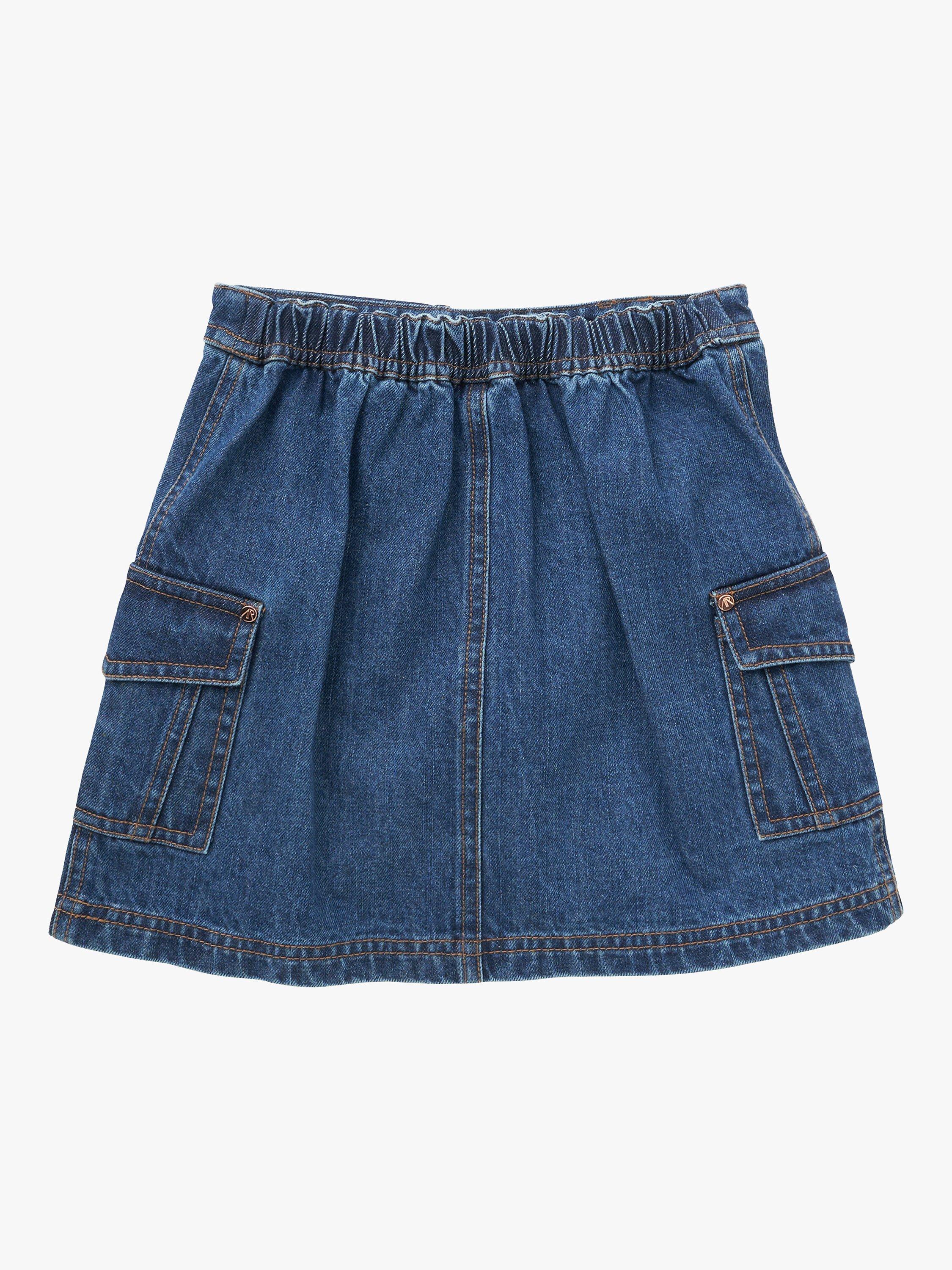 Product image 4 of 5, which shows Angel & Rocket Kids' Molly Demin Cargo Skirt, Blue, 3 years