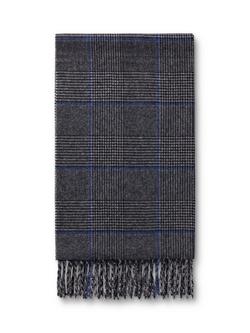 Charles Tyrwhitt Check Cashmere Scarf, Light Grey, Light Grey