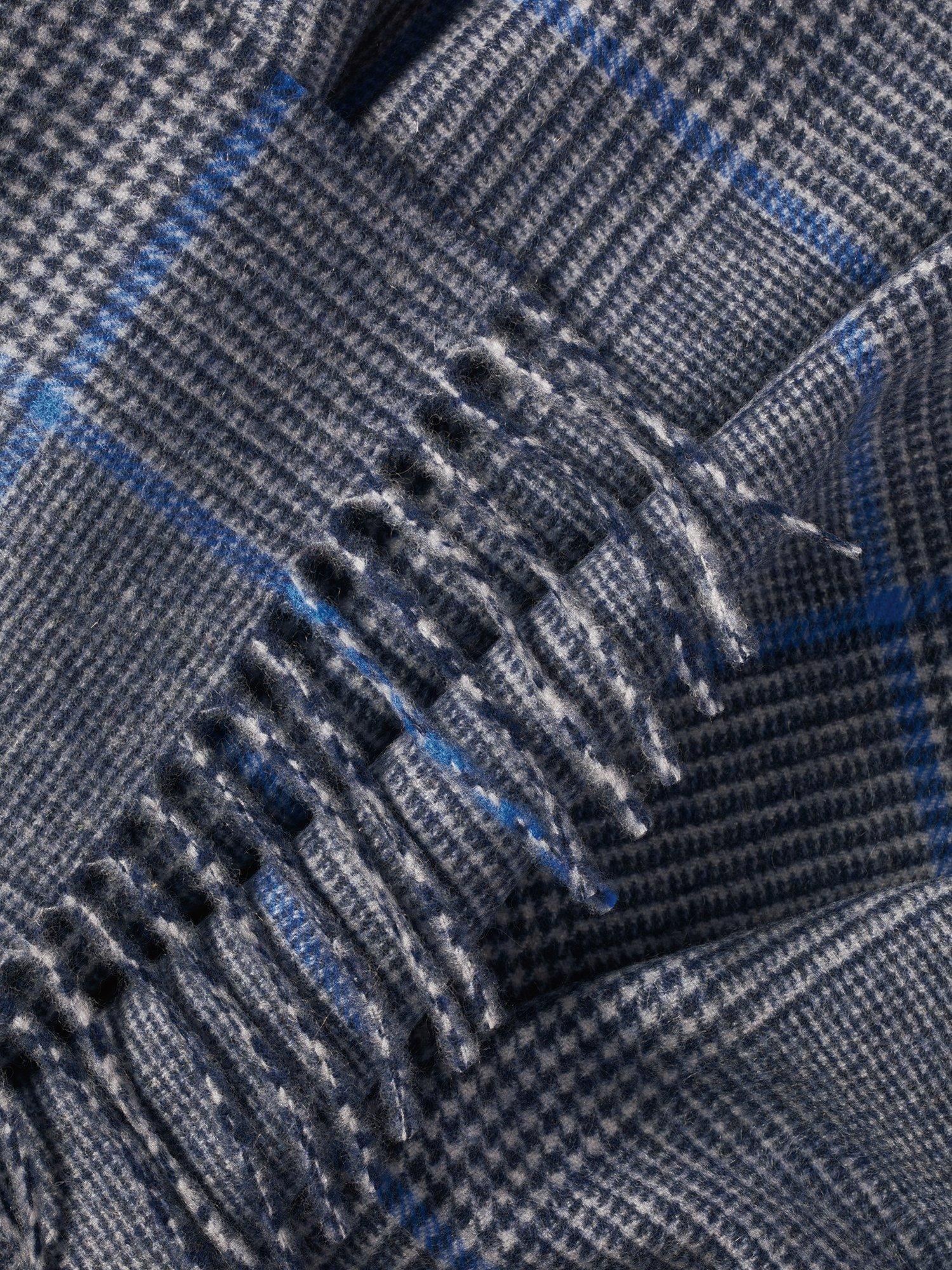 Charles Tyrwhitt Check Cashmere Scarf, Light Grey, One Size