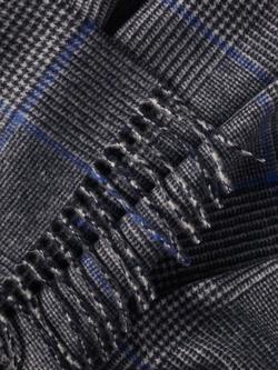 Charles Tyrwhitt Check Cashmere Scarf, Light Grey - view 2, Light Grey