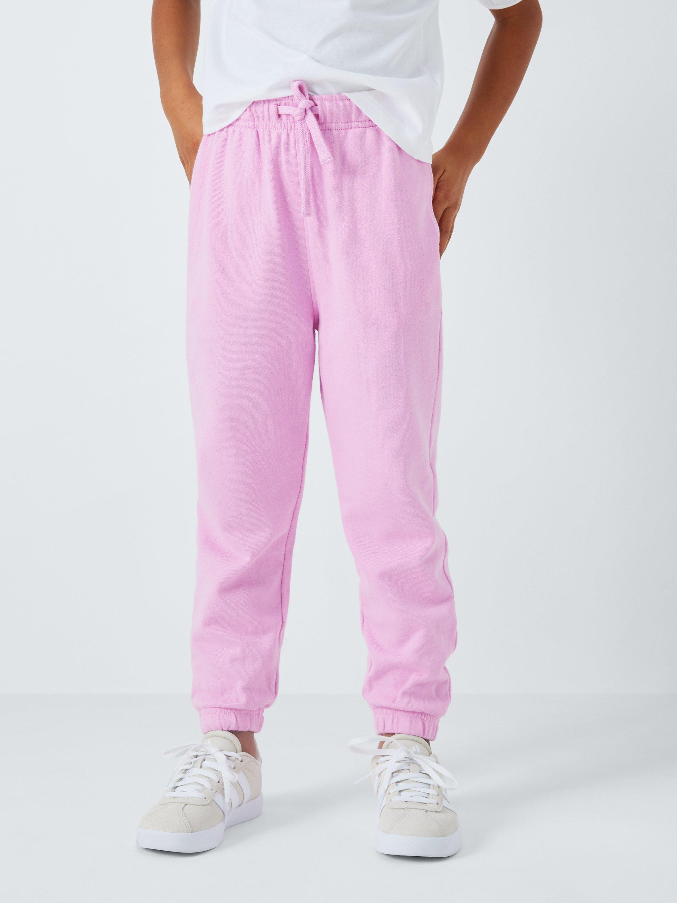 John Lewis ANYDAY Kids' Cotton Joggers, Pastel Pink