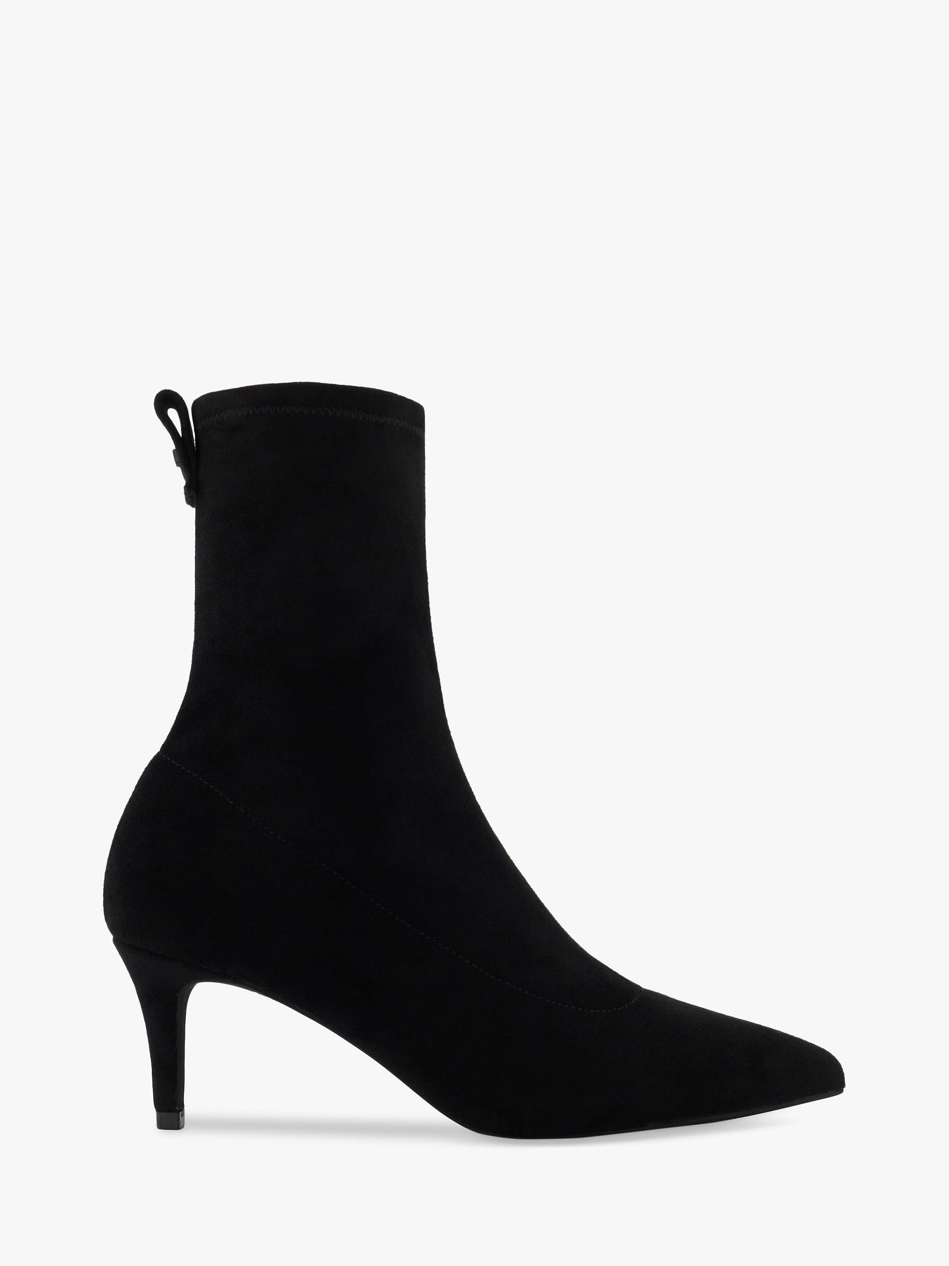 Dune Occupy Microfibre Pointed Toe Sock Boots, Black