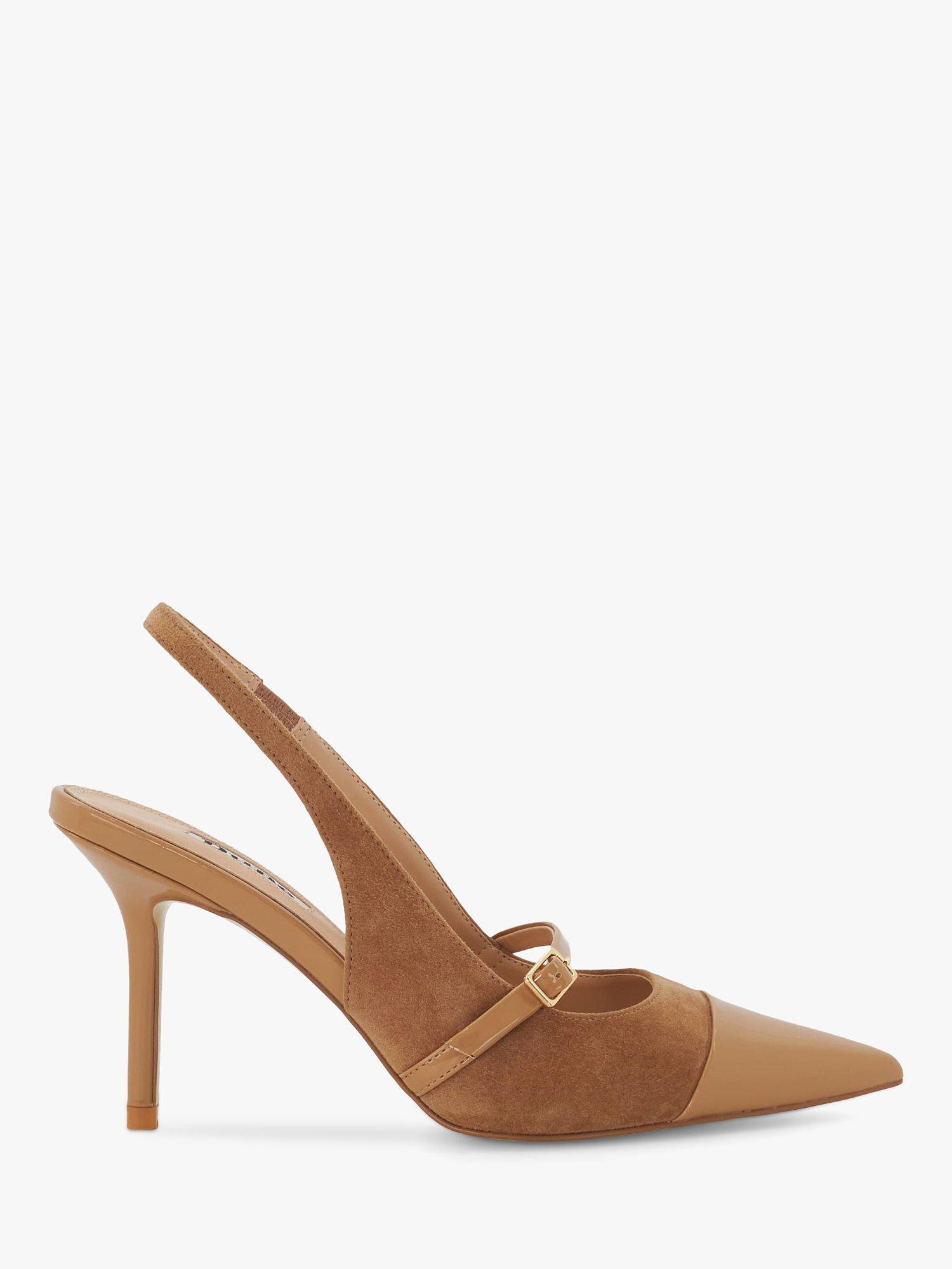 Dune Carisma Suede Slingback Court Shoes, Camel