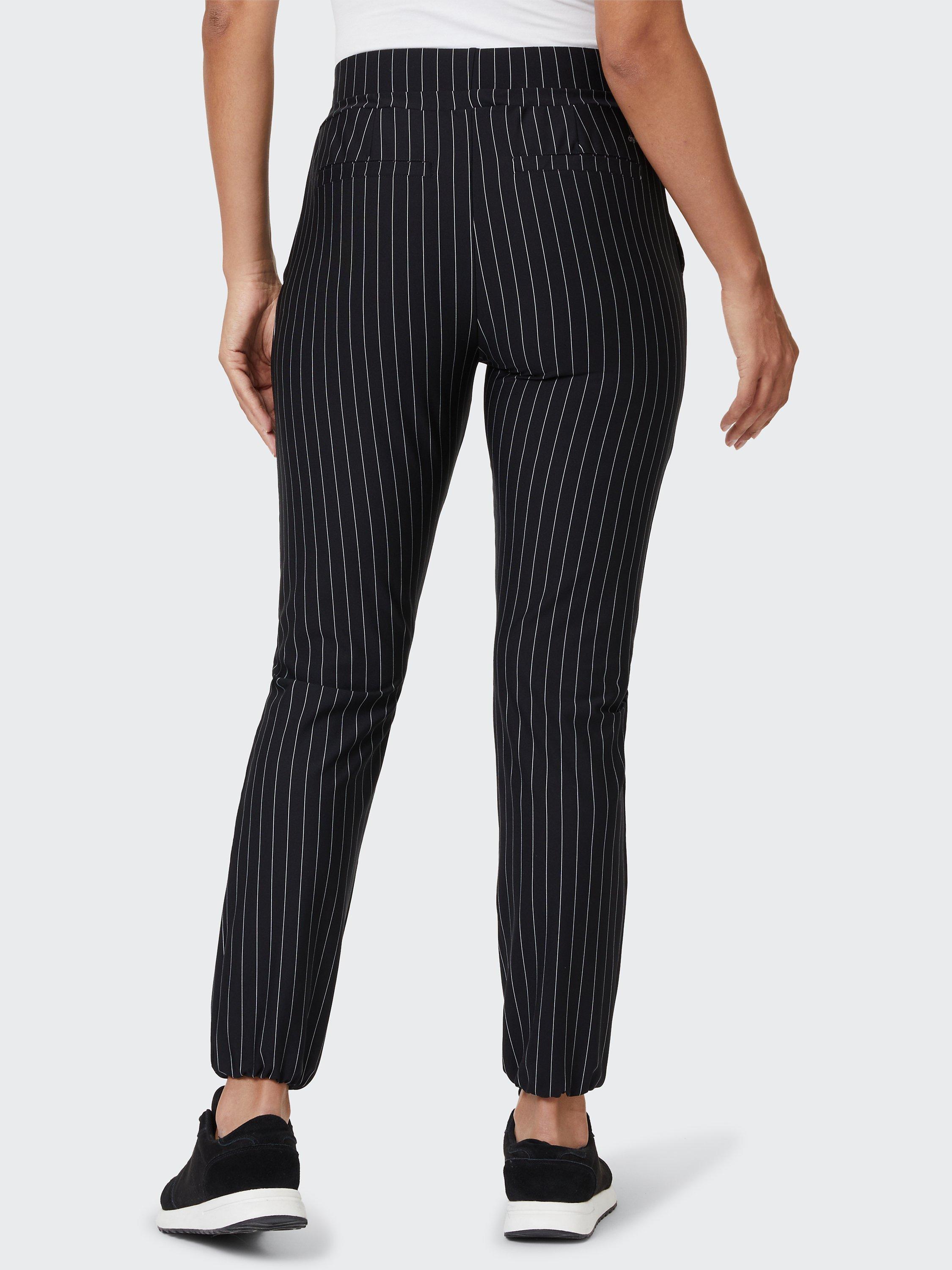 Product image 2 of 7, which shows Venice Beach Millie Pinstripe Sports Trousers, Black, XS