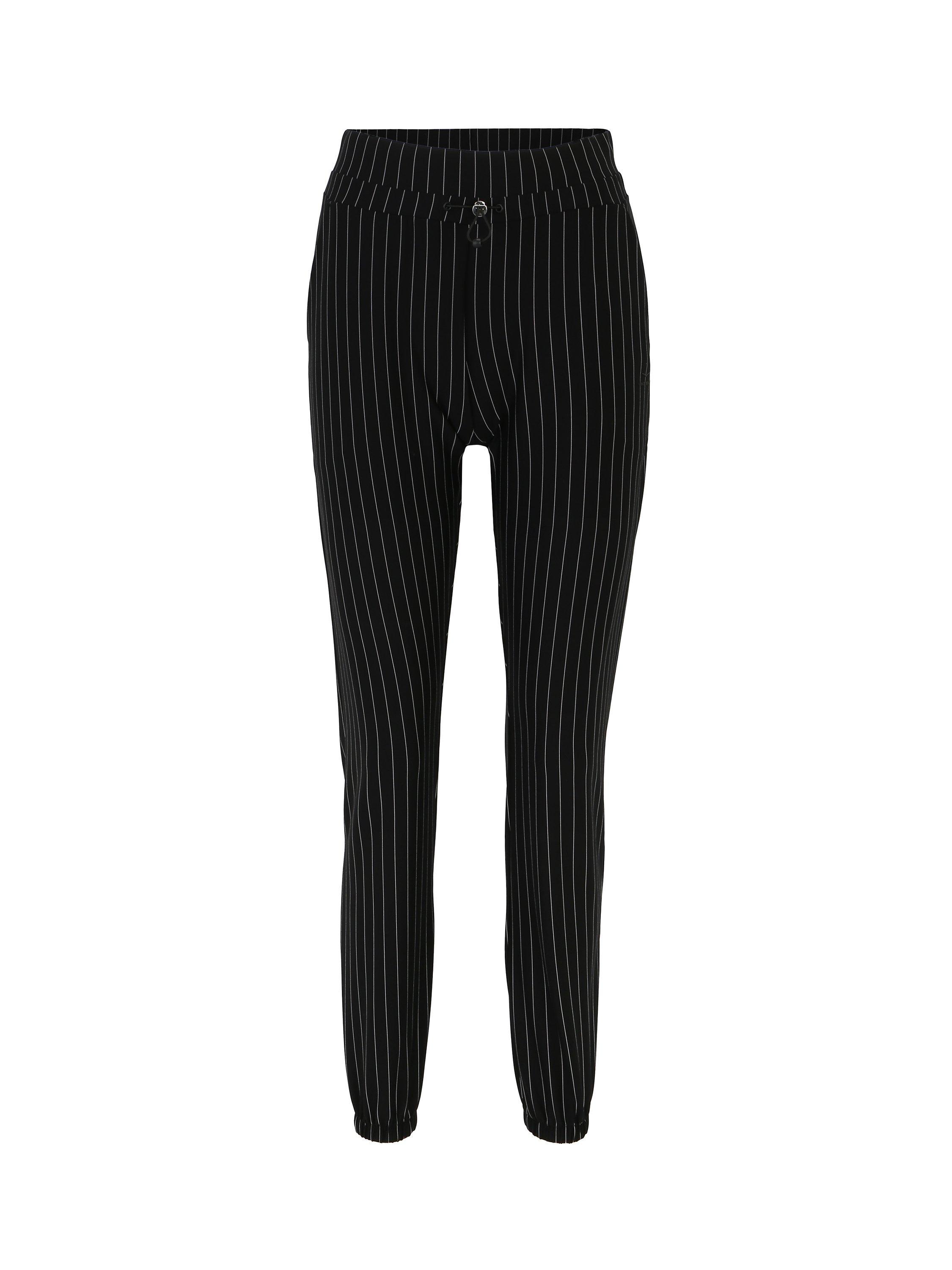 Product image 4 of 7, which shows Venice Beach Millie Pinstripe Sports Trousers, Black, XS