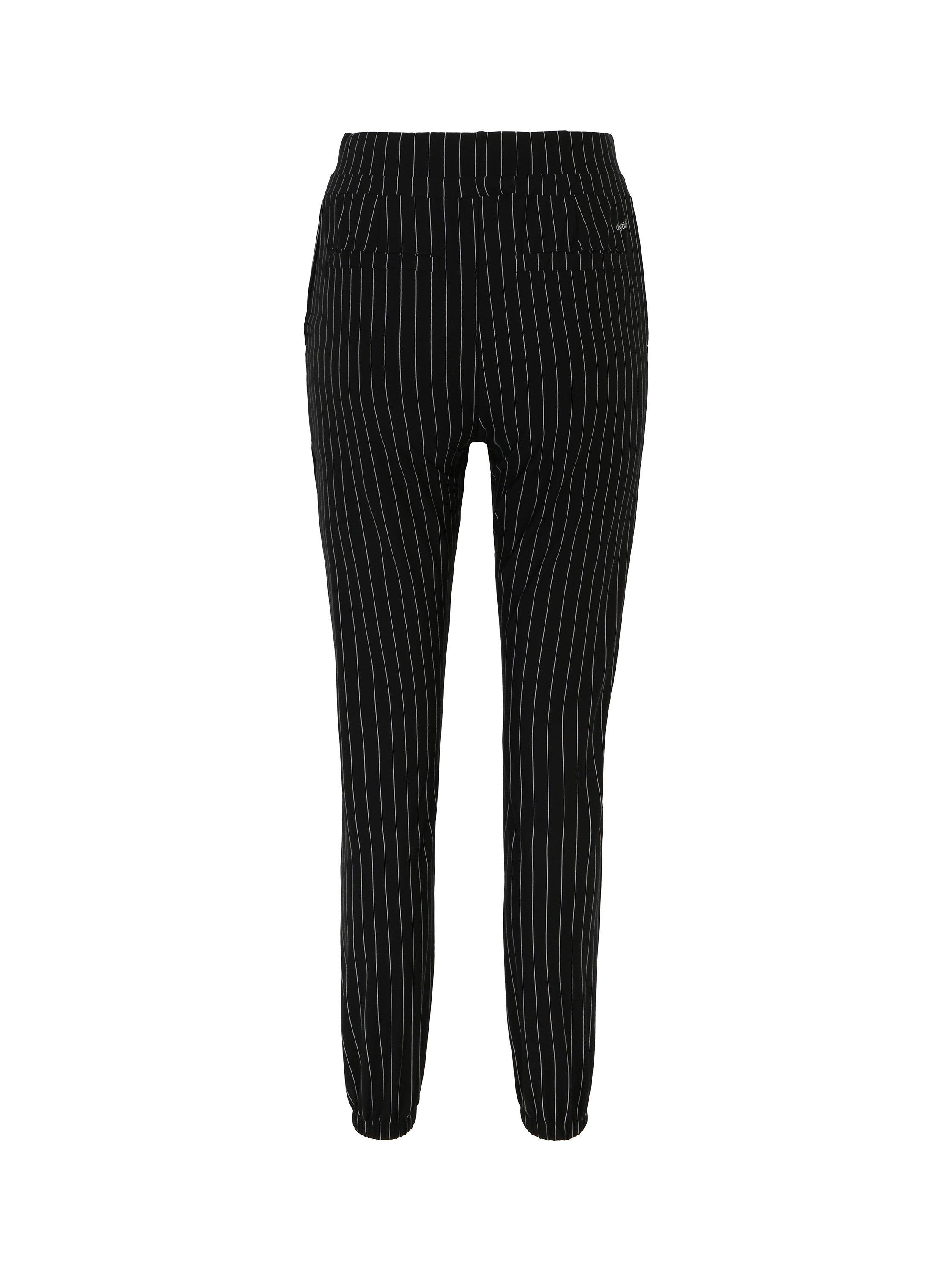 Product image 5 of 7, which shows Venice Beach Millie Pinstripe Sports Trousers, Black, XS