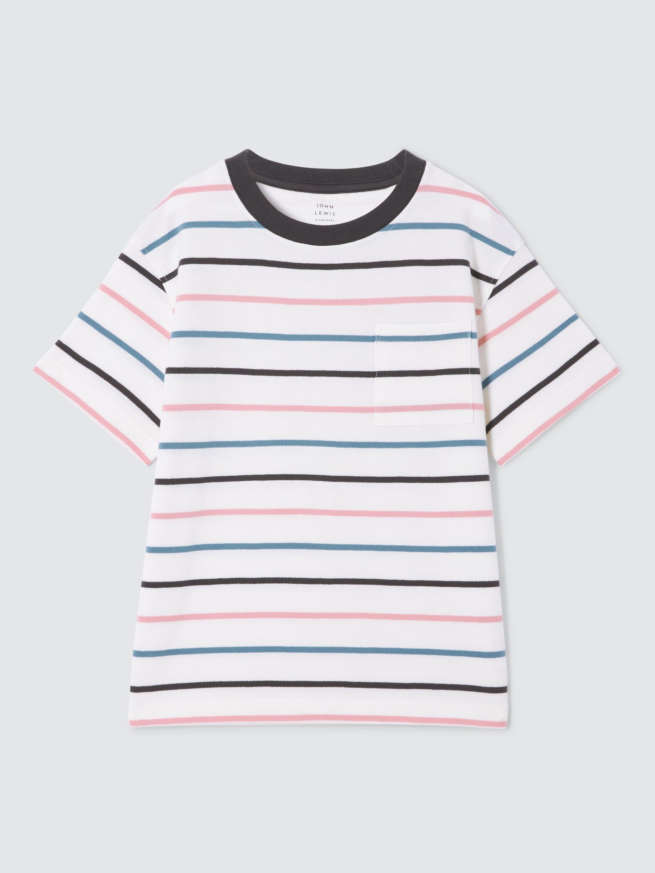 John Lewis Multi Stripe T-Shirt, Multi, 2 years