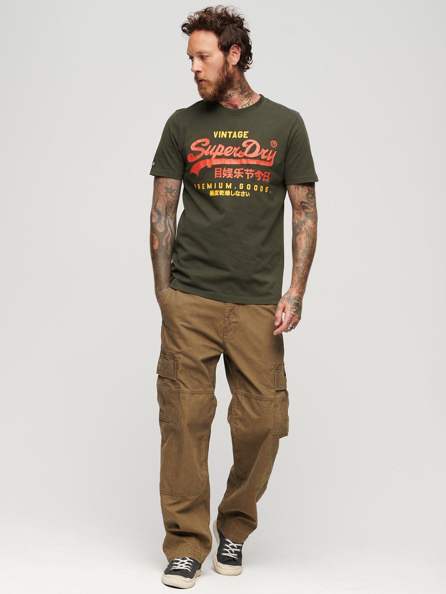 Product image 2 of 6, which shows Superdry Classic Vintage Logo Heritage T-Shirt, Washed Black, XXL