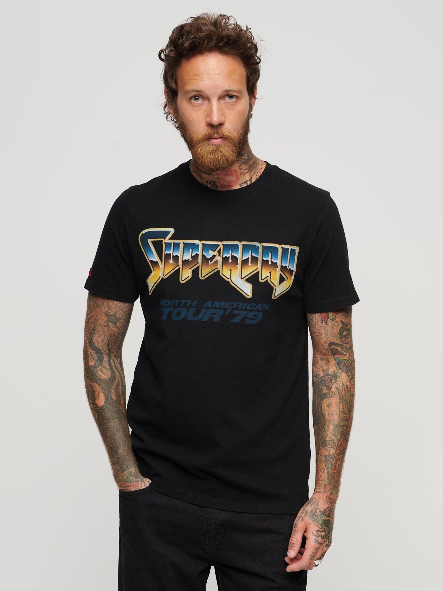 Superdry 70s Rock Graphic Band T-Shirt, Black