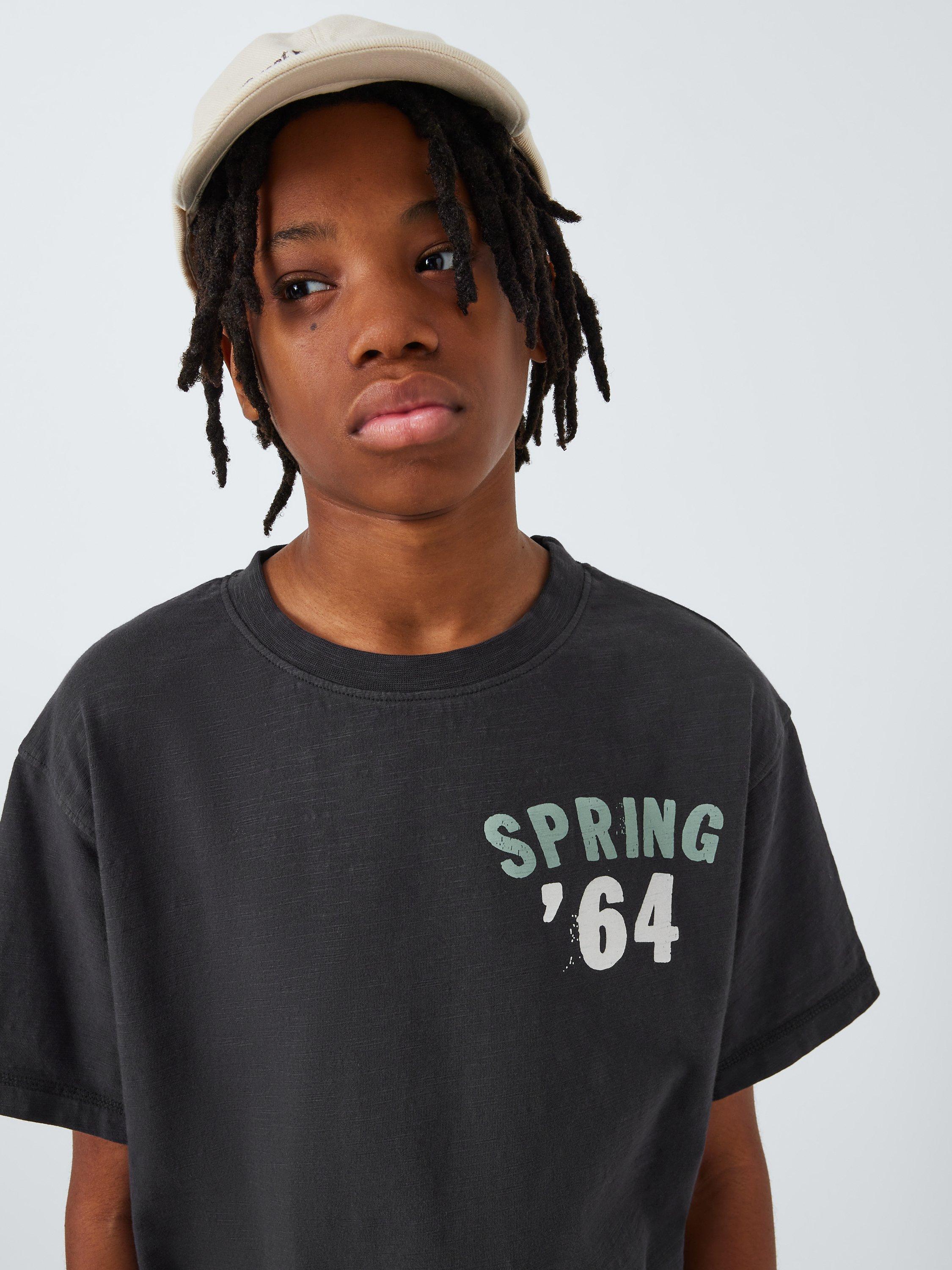 Product image 4 of 6, which shows John Lewis Kids' Spring Short Sleeve T-Shirt, Navy, 11 years