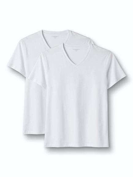 Charles Tyrwhitt V Neck Cotton T-Shirt, Pack of 2, White, White