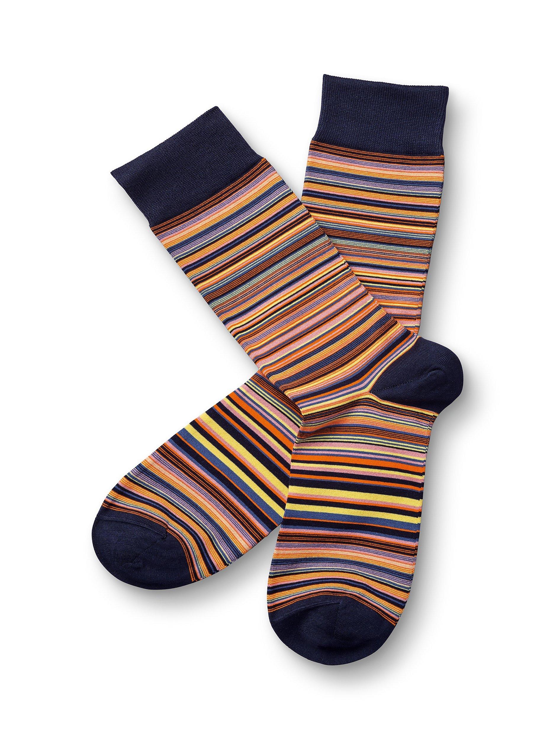 Product image 1 of 2, which shows Charles Tyrwhitt Stripe Socks, Orange, L