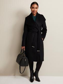 Phase Eight Petite Nicci Wool Blend Coat, Black