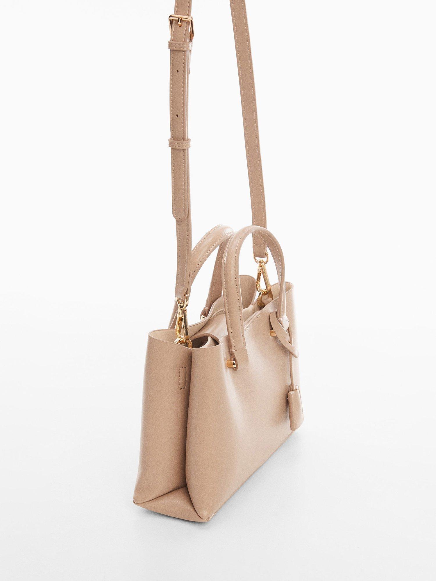 Mango Bello Double Compartment Cross Body Bag, Natural White, One Size