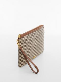 Mango Ivan Logo Print Toiletry Bag, Medium Brown, Medium Brown