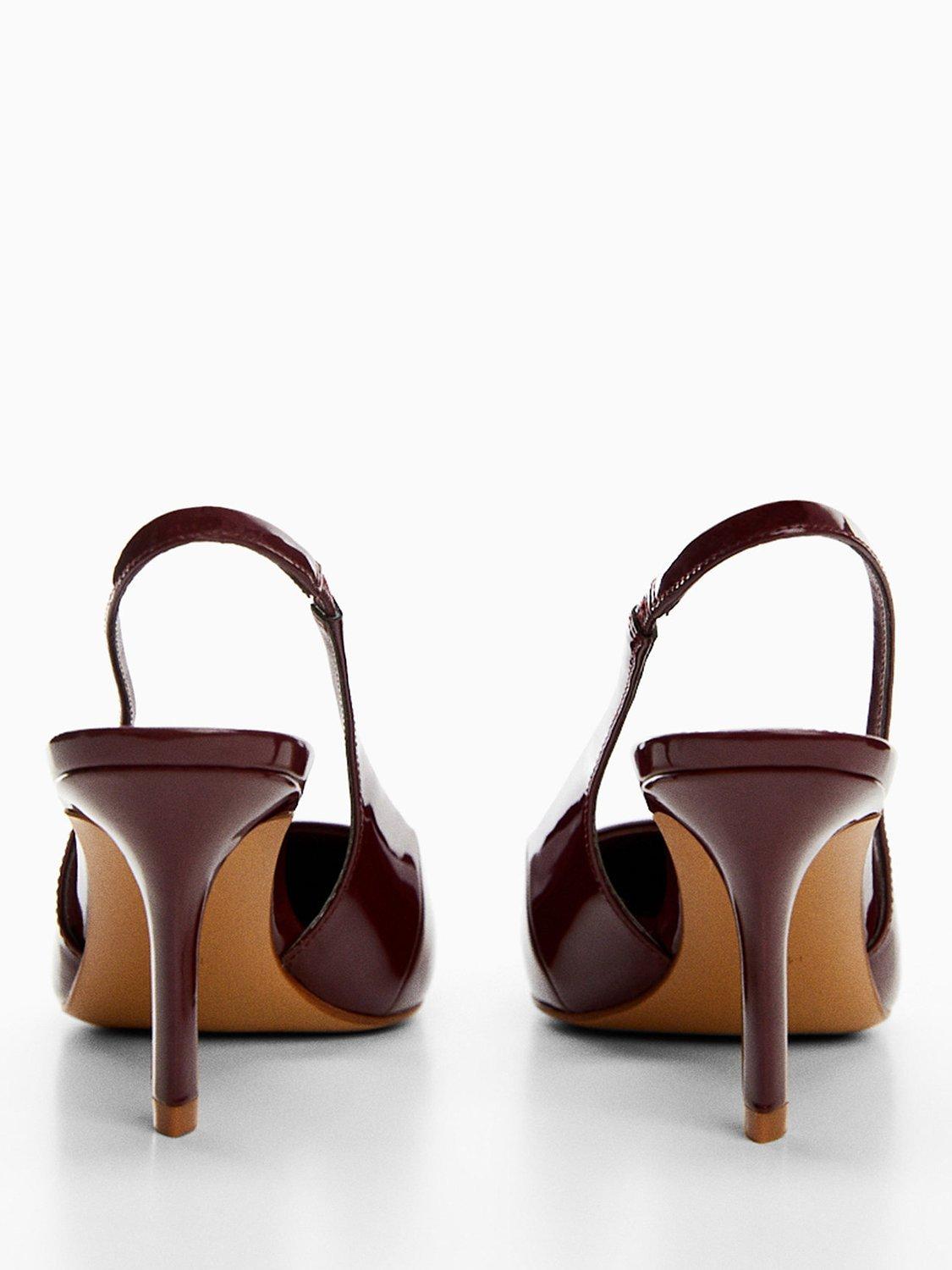 Product image 4 of 5, which shows Mango Son Stiletto Heel Slingback Court Shoes, Dark Red, 7
