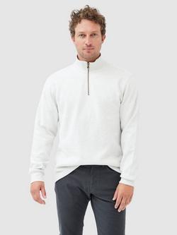 Rodd & Gunn Alton Ave Cotton Quarter Zip Neck Sweatshirt, Ice Grey Marle