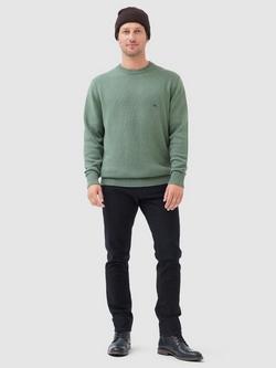 Rodd & Gunn Gunn Knitted Cotton Crew Neck Jumper - view 2, Olive