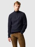 Rodd & Gunn Robbies Road Lambswool Quarter Zip Neck Jumper, Midnight