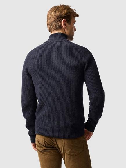 Rodd & Gunn Robbies Road Lambswool Quarter Zip Neck Jumper - view 2, Midnight