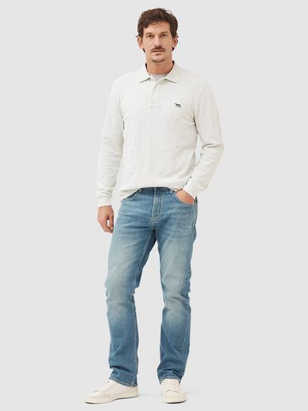 Rodd & Gunn Gunn Cotton Slim Fit Long Sleeve Polo Shirt - view 2, Cloud