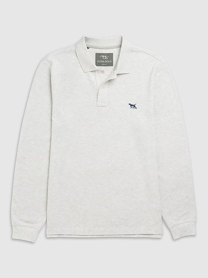 Product image 4 of 5, which shows Rodd & Gunn Gunn Cotton Slim Fit Long Sleeve Polo Shirt, Cloud, XS