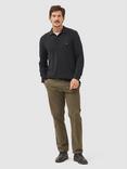 Rodd & Gunn Gunn Cotton Slim Fit Long Sleeve Polo Shirt, Charcoal