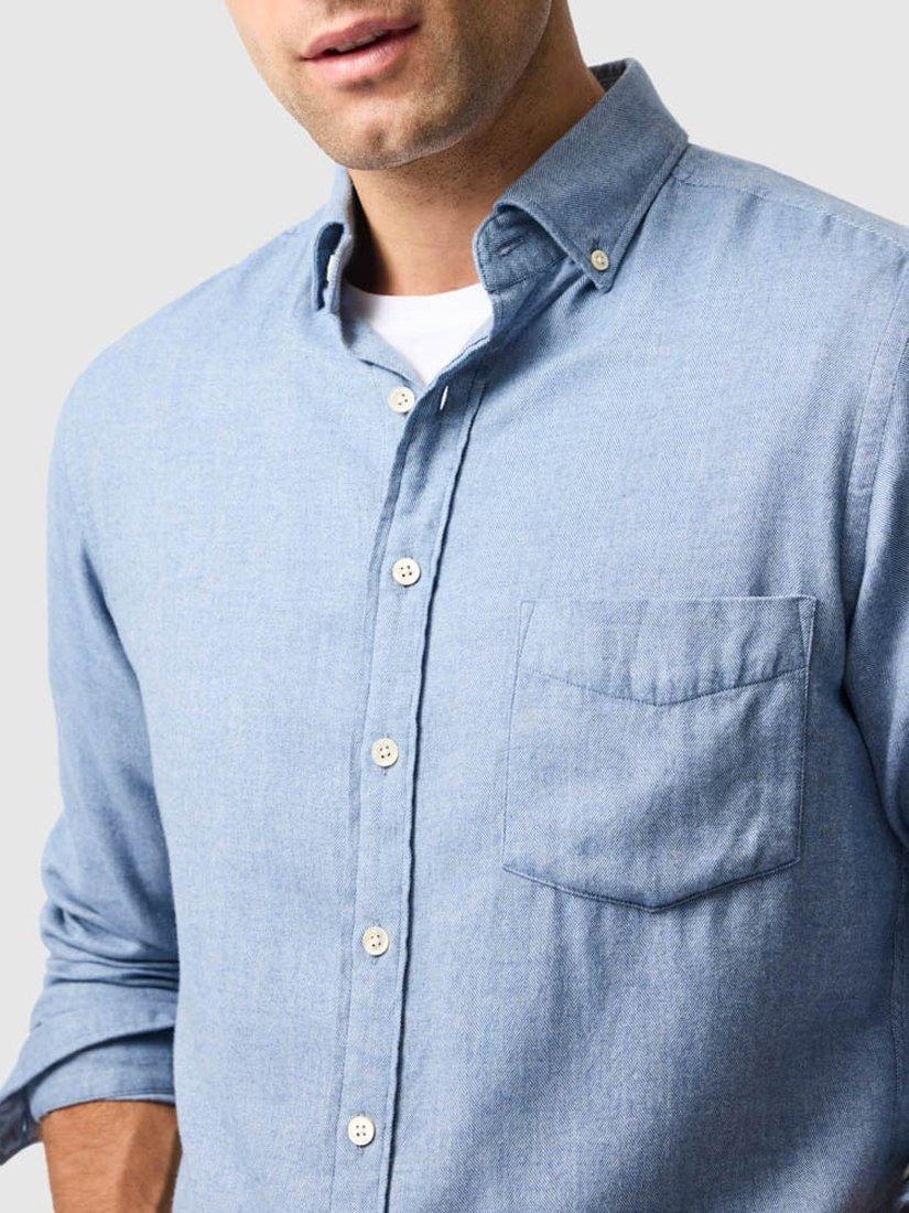 Product image 4 of 6, which shows Rodd & Gunn Barrhill Brushed Cotton Slim Fit Long Sleeves Shirt, Chambray, XL