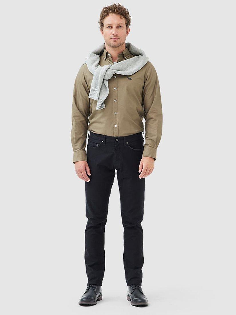 Product image 2 of 5, which shows Rodd & Gunn Gunn Oxford Cotton Slim Fit Long Sleeve Shirt, Olive, XS