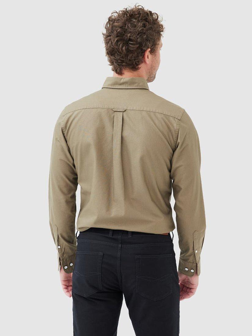 Product image 3 of 5, which shows Rodd & Gunn Gunn Oxford Cotton Slim Fit Long Sleeve Shirt, Olive, XS